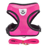 Adjustable Cat & Dog Harness Vest – Mesh Walking Leash for Small & Medium Pets