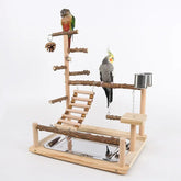 Bird Toy Suspension Bridge & Climbing Ladder – Pepper Wood Parrot Training Platform