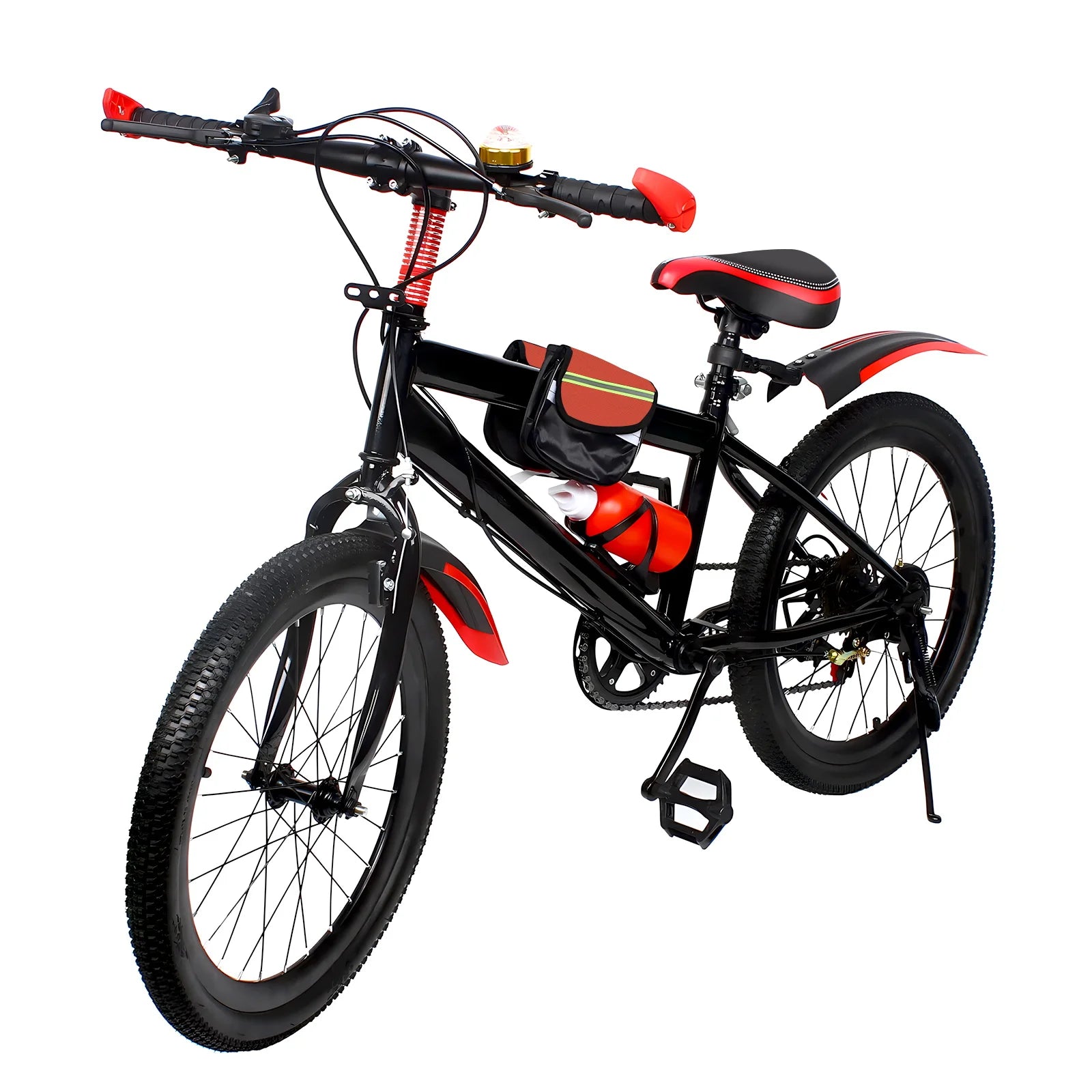 20"  7 Speeds Mountain Bike Kids Bicycle Dual-Disc Brakes Unisex Children's Bicycle Height Adjustable MTB Boys Girls Riding Bike
