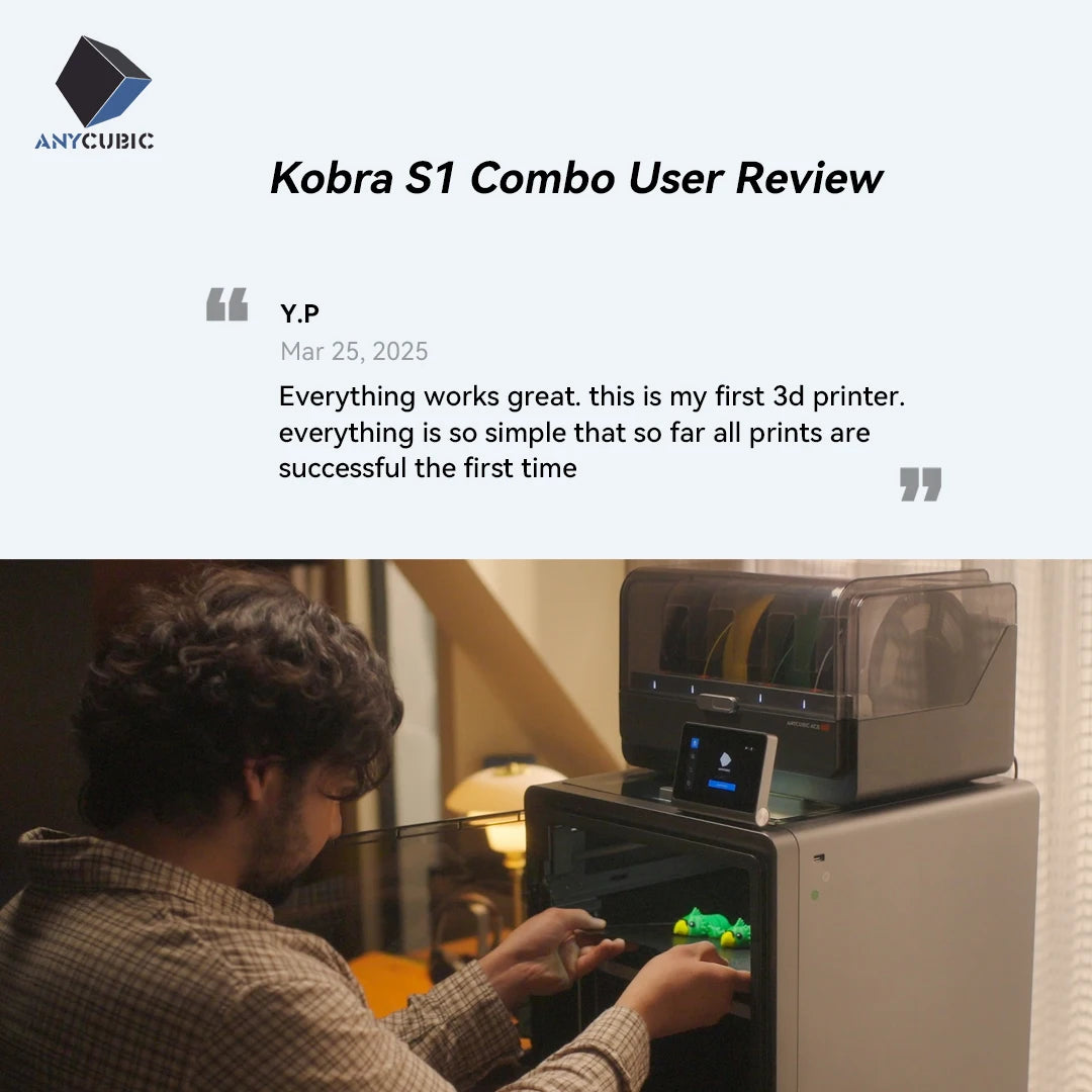Anycubic Kobra S1 Combo Multi-Color 3D Printer High Precision Core XY Stable Structure Ultra-Quiet Max Speed 600mm/s 3D Printer
