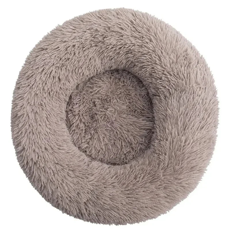 Large Plush Round Pet Bed – 40-90cm Soft Dog & Cat House for Winter Comfort