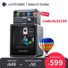 Anycubic Kobra S1 Combo Multi-Color 3D Printer High Precision Core XY Stable Structure Ultra-Quiet Max Speed 600mm/s 3D Printer
