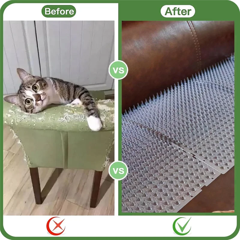 10 Pack Scat Mat For Cats With Spikes, Cat Repellent Mat Deterrent Indoor, Training Pads Keep Dogs And Cats Off Couch